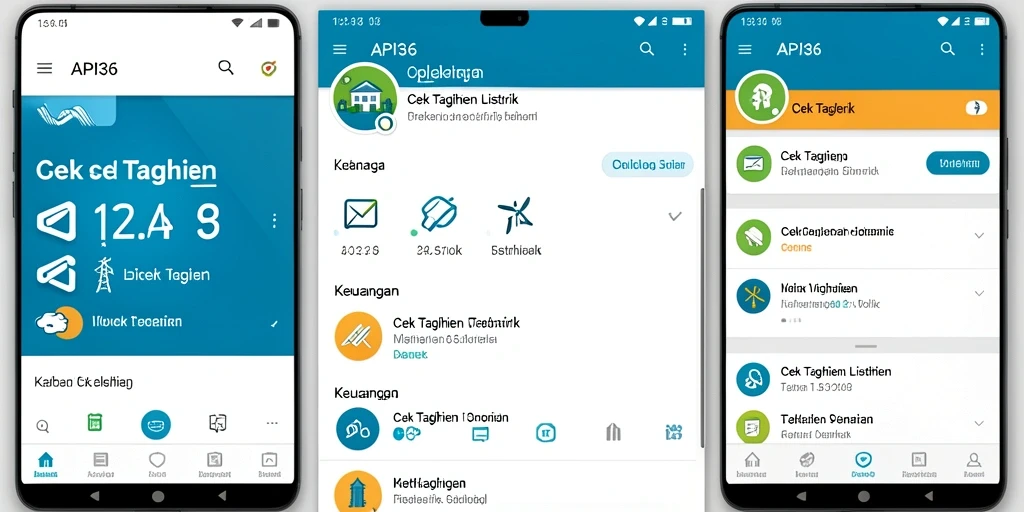 Antarmuka utama API36 untuk cek tagihan listrik.