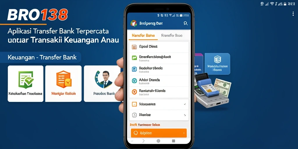 Tampilan antarmuka aplikasi Transfer Bank BRO138 yang user-friendly.