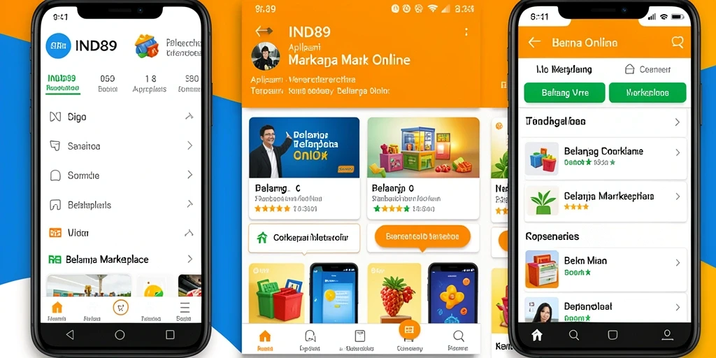 Antarmuka aplikasi IND89 yang memudahkan navigasi Marketplace.