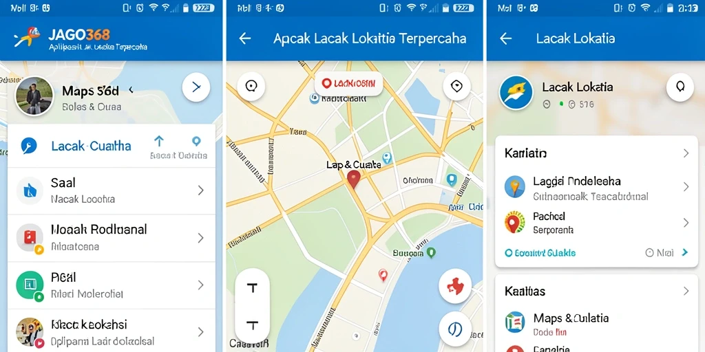 Antarmuka pengguna JAGO368 menampilkan fungsi pelacakan lokasi secara real-time.