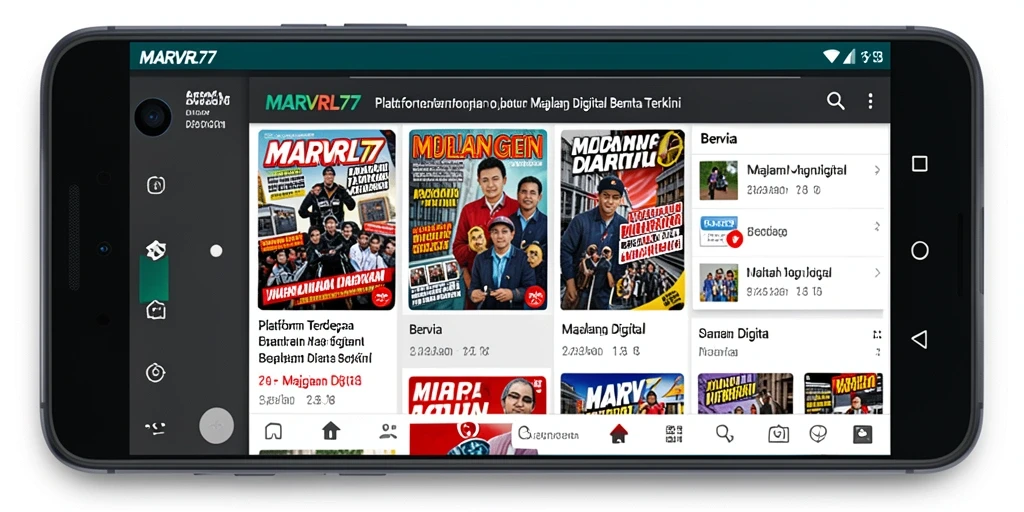 Tampilan antarmuka aplikasi Majalah Digital MARVRL77 yang modern dan intuitif.