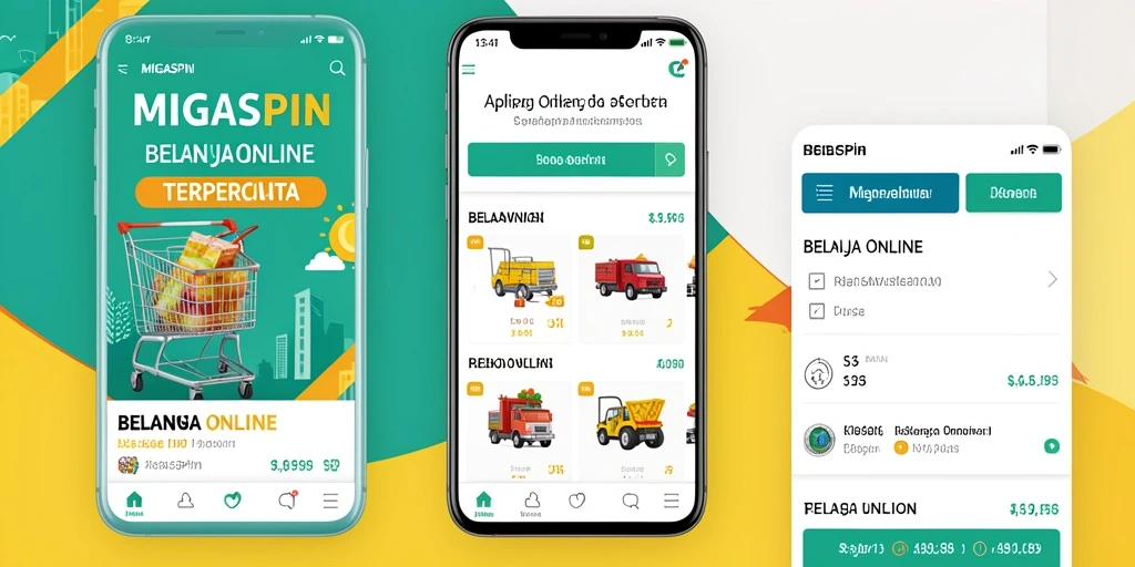 Antarmuka MIGASPIN yang menarik dan mudah dinavigasi untuk belanja online.