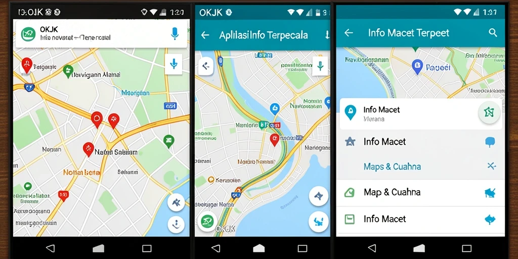 Antarmuka aplikasi OKJK menunjukkan informasi kemacetan secara real-time.