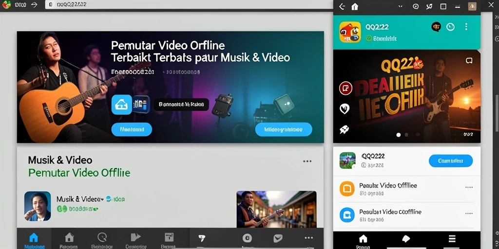 Tampilan antarmuka aplikasi Pemutar Video Offline QQ222 yang sederhana dan menarik.