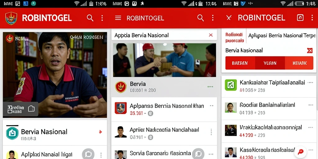 Tampilan antarmuka aplikasi ROBINTOGEL yang modern dan informatif.