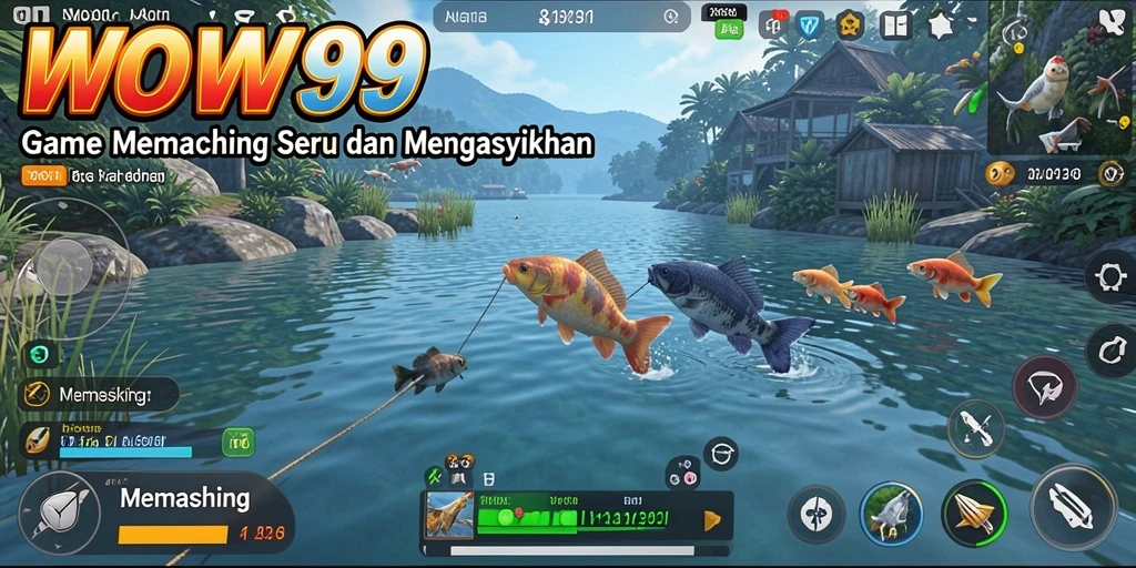 Tampilan antarmuka WOW99 yang menarik saat memancing.