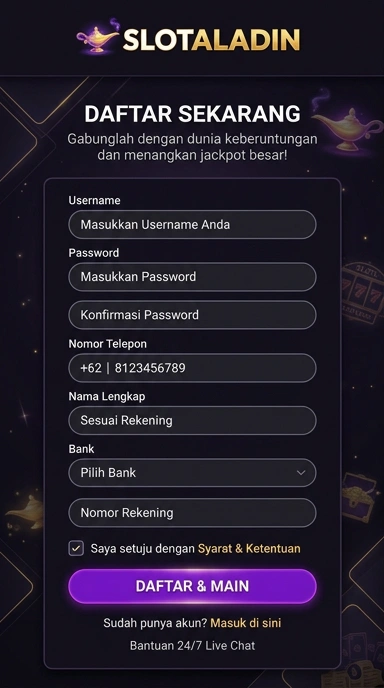 Panduan Mendaftar Akun Baru slotaladin di Android